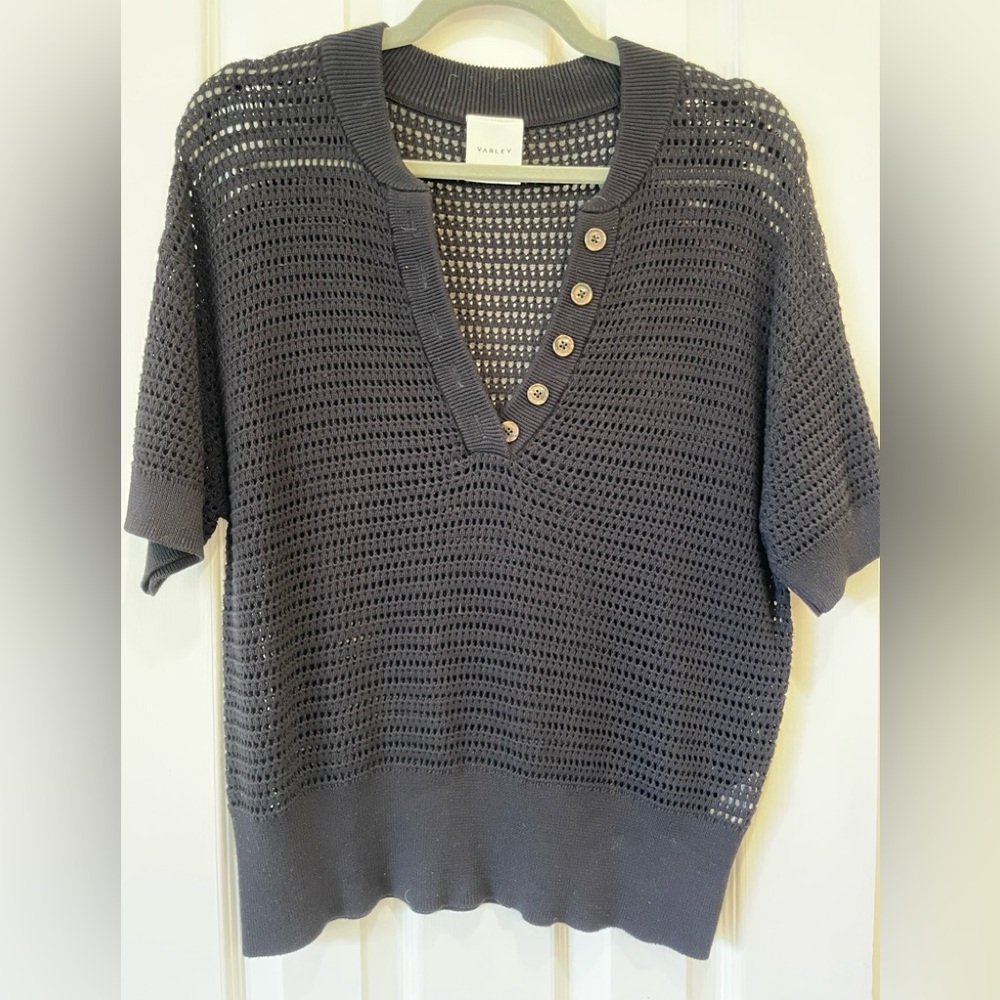Varley short sleeve open weave summer sweater